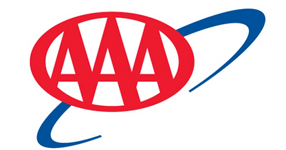 logo of AAA company including three letters "A" inside of the red circle and embraced in a blue semicircle